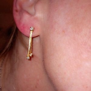 Vintage 14k Cz Diamond Dangle Earrings